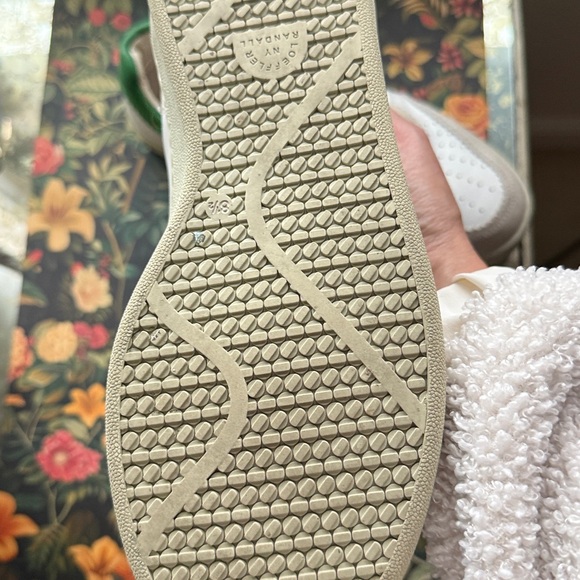 Loeffler Randall White and Green Leather Sneakers - Picture 6 of 6